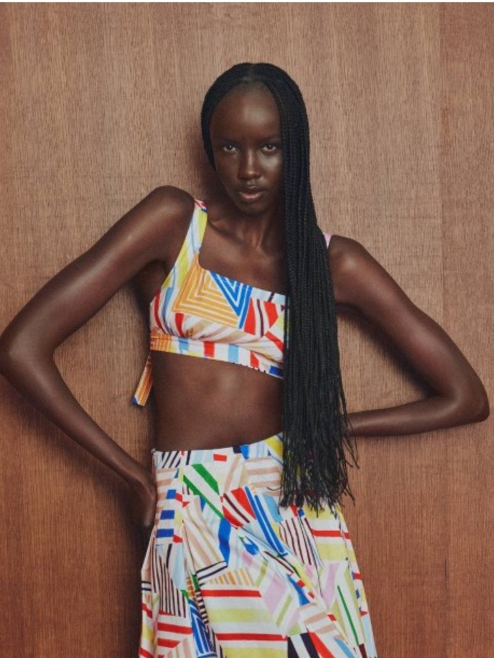Rosie Assoulin x Target Sleeveless Poplin Madras Bralette Top Multicolor S NWT